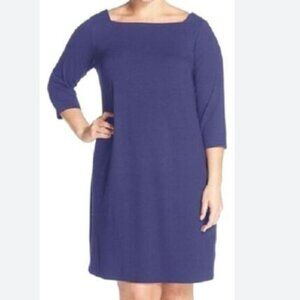 NWT Eileen Fisher Square Neck Viscose Jersey Shift Dress Delfina Sz M Minimalist